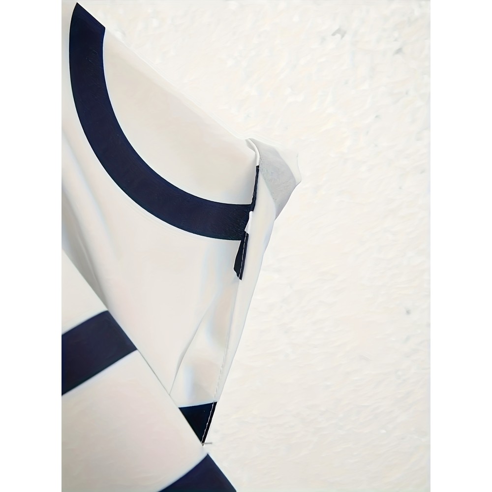 Casual Two-Piece Set, Men's Short Sleeve Shirt & Drawstring Shorts Matching Set For Summer - Image 5