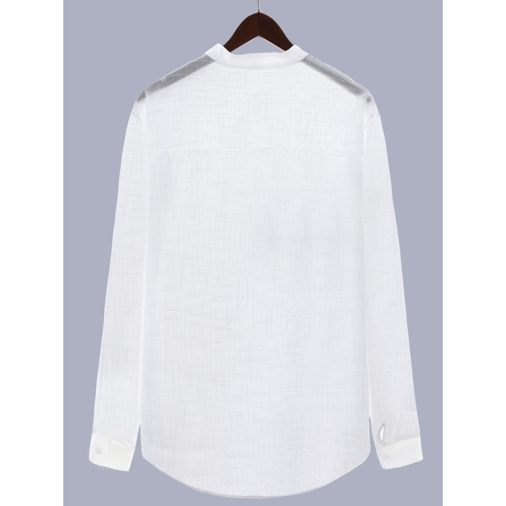 Solid Cotton Men's Long Sleeve Retro Medieval Henley Shirt Casual Beach Tops Festival Party Dress Shirt Solid Tee Shirt V-Neck Tops For Men - Image 3