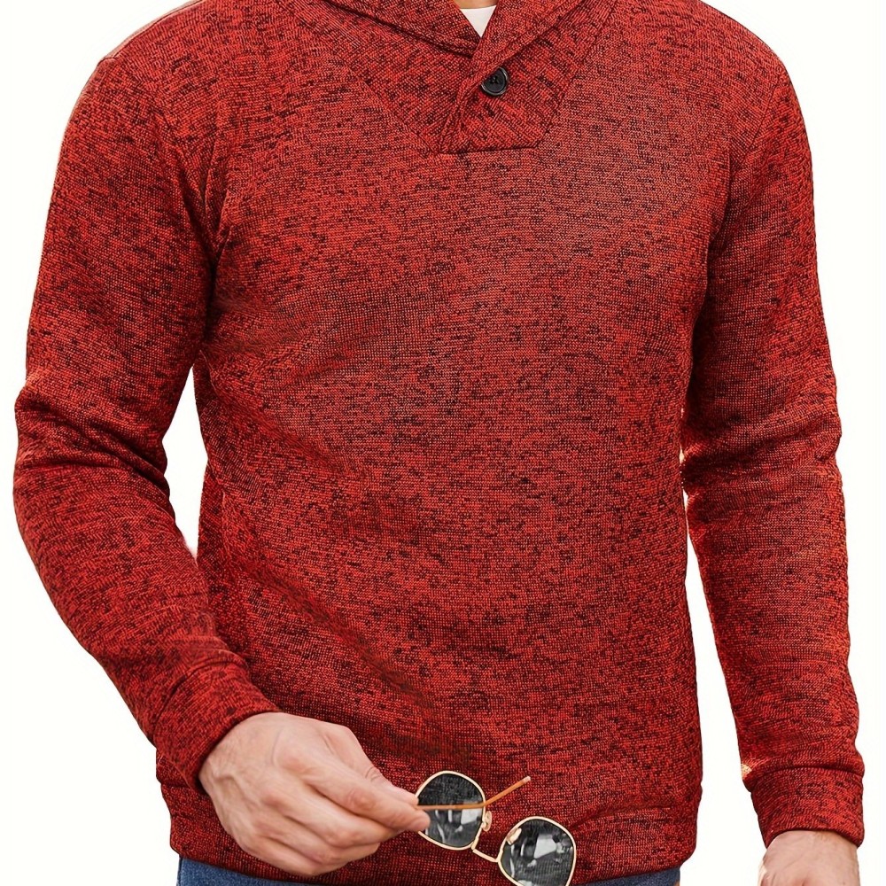 Trendy Solid Stand Collar Cool Knitted Thermal Sweater For Men, Men's Casual Pullover Knit Sweater Streetwear For Winter Fall, As Gifts - Image 7