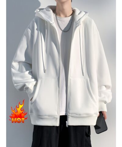 Men's Hooded Jacket Casual Long Sleeve Hoodies With Zipper Gym Sports Hooded Coat For Spring Fall