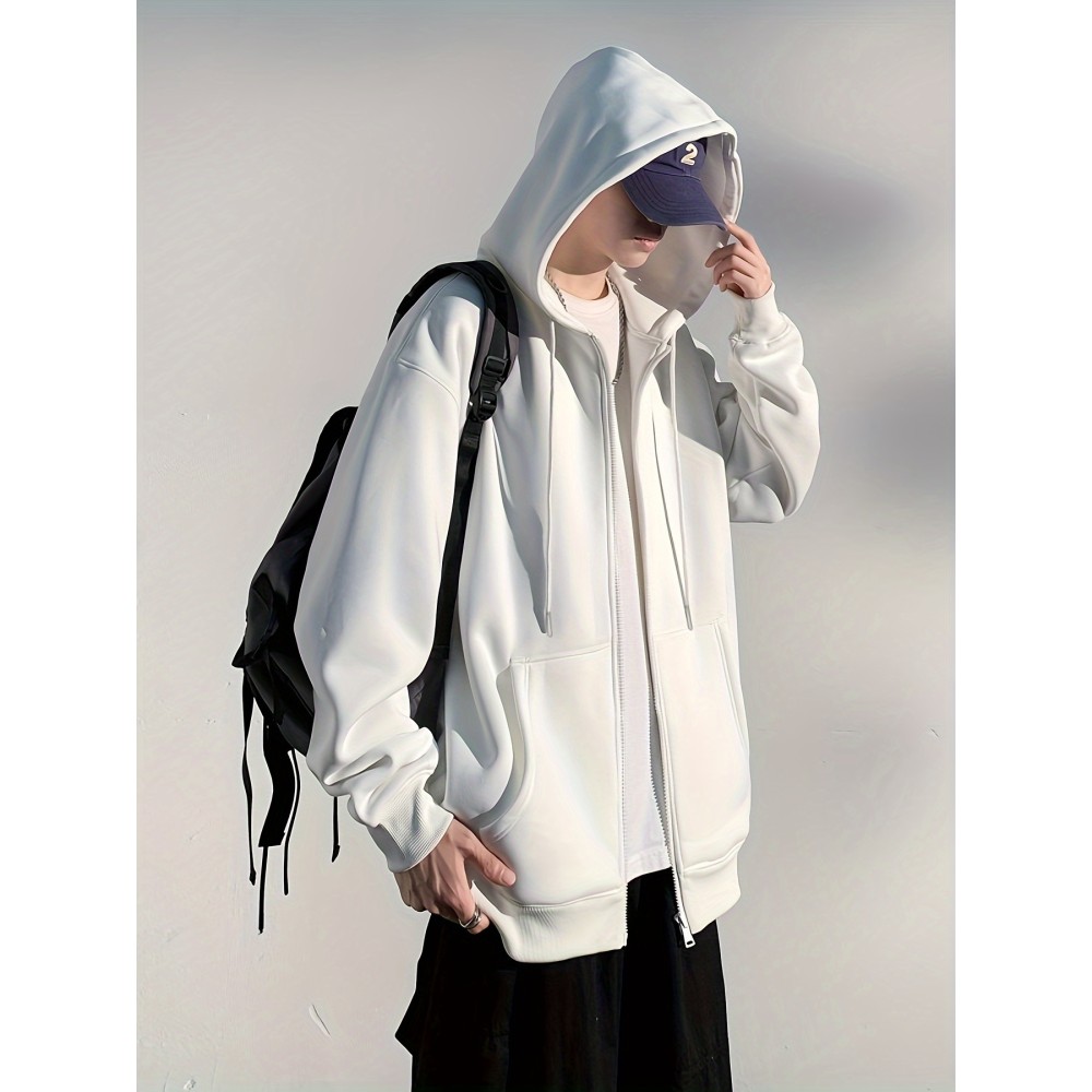 Men's Hooded Jacket Casual Long Sleeve Hoodies With Zipper Gym Sports Hooded Coat For Spring Fall - Image 5