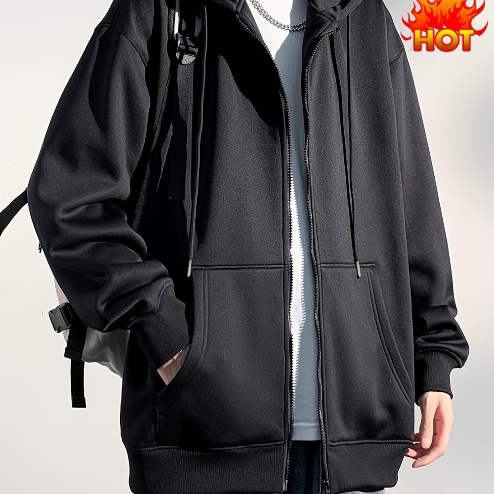 Men's Hooded Jacket Casual Long Sleeve Hoodies With Zipper Gym Sports Hooded Coat For Spring Fall - Image 8