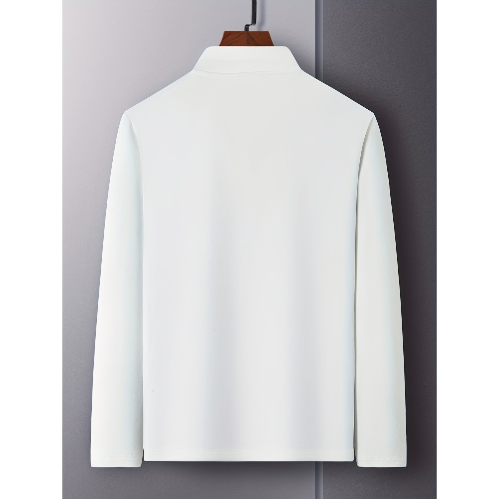 Solid Men's Slim Mock Neck Long Sleeve Active T-shirt Tee, Casual Comfy Shirts For Winter Fall, Men's Clothing Tops - Image 5