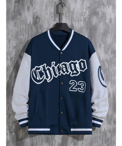 Spring And Autumn Street Men's Fashion Trend Loose Casual Baseball Uniform Jacket, Suitable For Outdoor And Dating