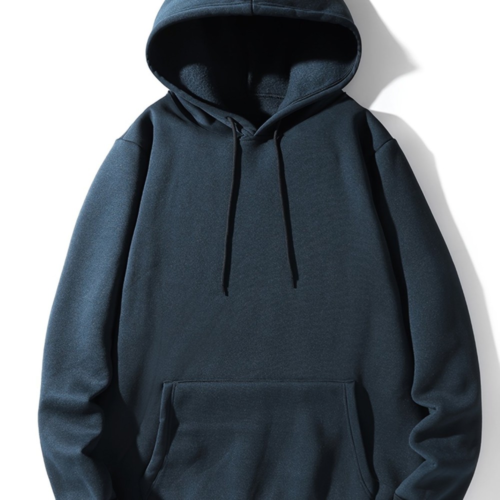 Hoodies For Men, Solid Color Hoodie, Men's Casual Pullover Hooded Sweatshirt With Kangaroo Pocket For Spring Fall, As Gifts - Image 9