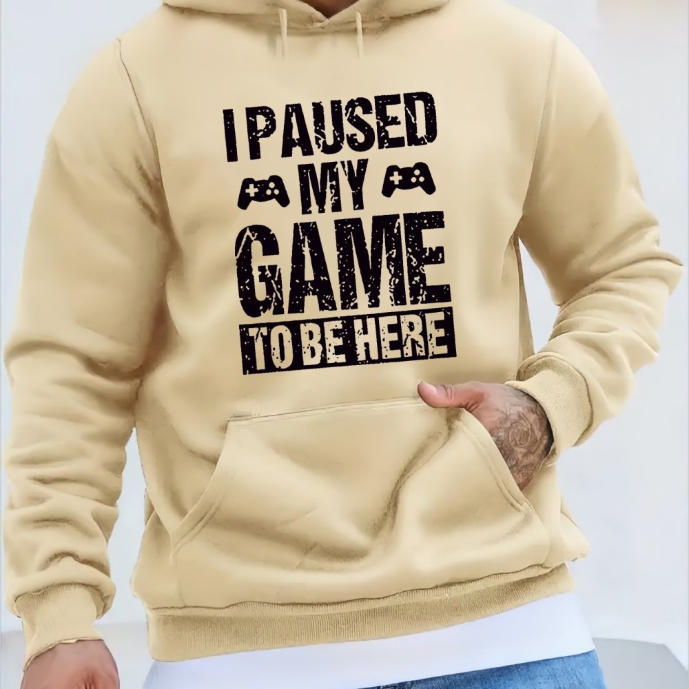 Funny I Paused My Game Print Hoodie, Cool Hoodies For Men, Men's Casual Graphic Design Pullover Hooded Sweatshirt With Kangaroo Pocket Streetwear For Winter Fall, As Gifts - Image 7
