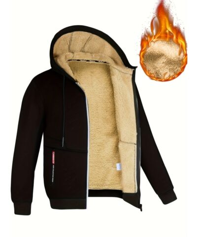 Lamb Velvet Autumn And Winter Sweater Men's Hooded New Trendy Handsome Solid Color Jacket Plus Velvet Thickened Clothes
