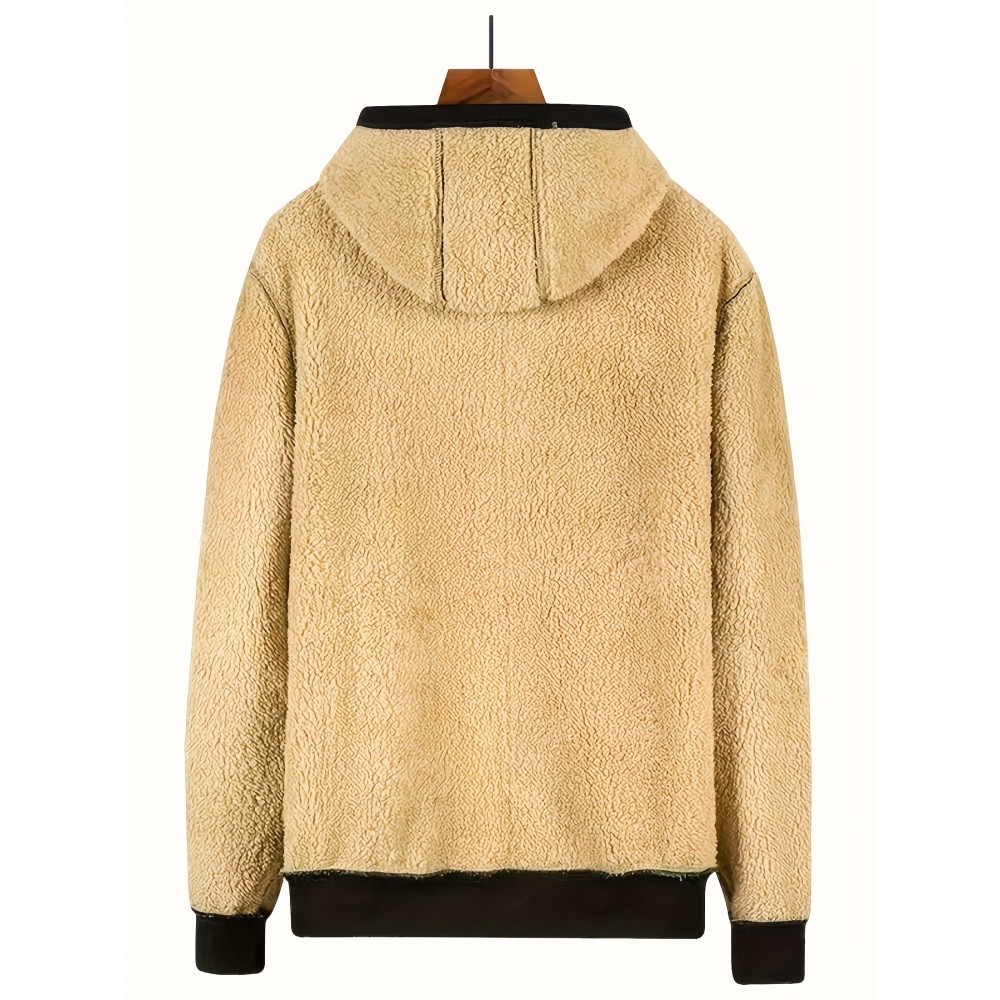 Lamb Velvet Autumn And Winter Sweater Men's Hooded New Trendy Handsome Solid Color Jacket Plus Velvet Thickened Clothes - Image 2