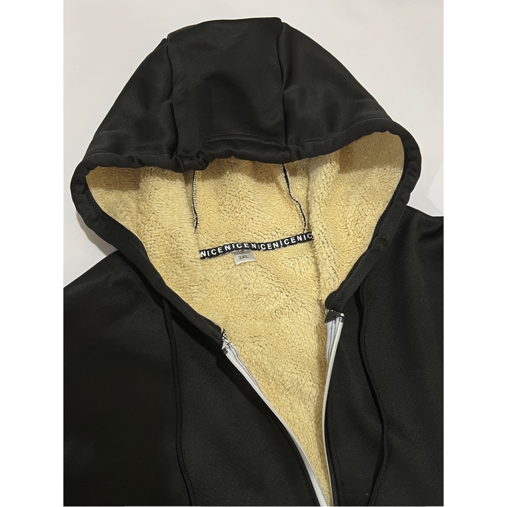 Lamb Velvet Autumn And Winter Sweater Men's Hooded New Trendy Handsome Solid Color Jacket Plus Velvet Thickened Clothes - Image 4