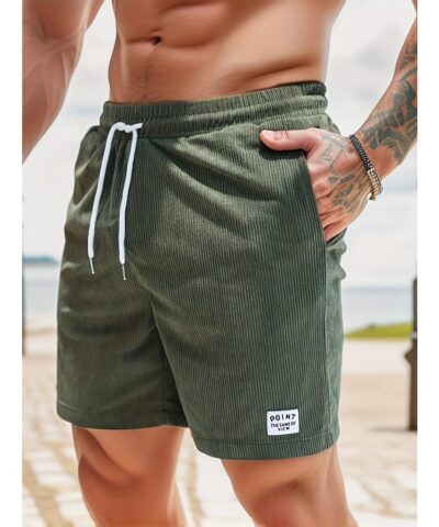 Men's Corduroy Waist Drawstring Comfy Shorts For Summer