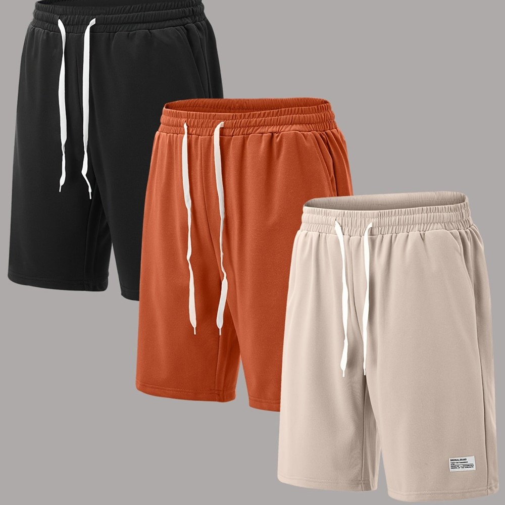 3pcs Classic Design Casual Cotton Slightly Stretch Drawstring Shorts, Men's Shorts For Summer - Image 11