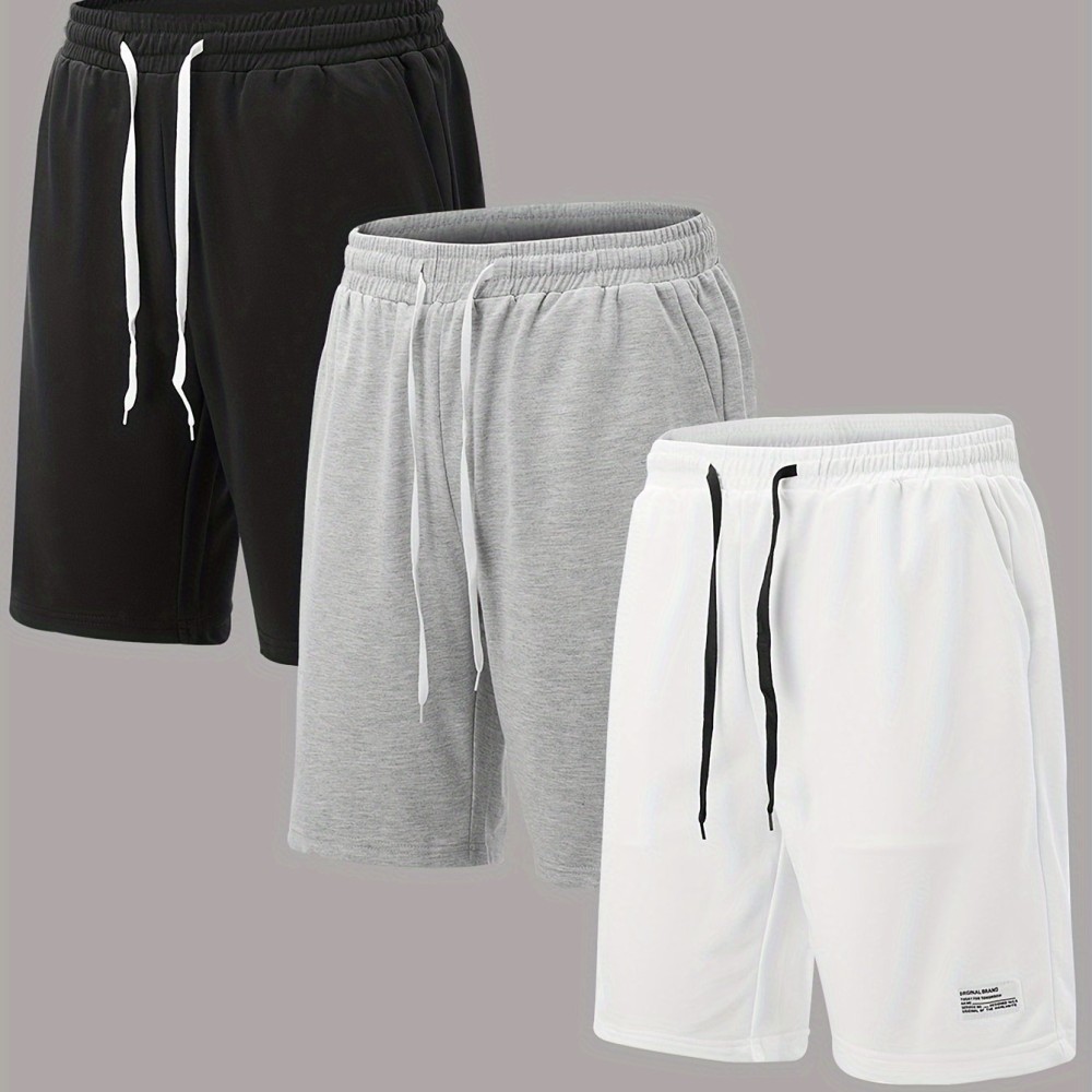 3pcs Classic Design Casual Cotton Slightly Stretch Drawstring Shorts, Men's Shorts For Summer - Image 12