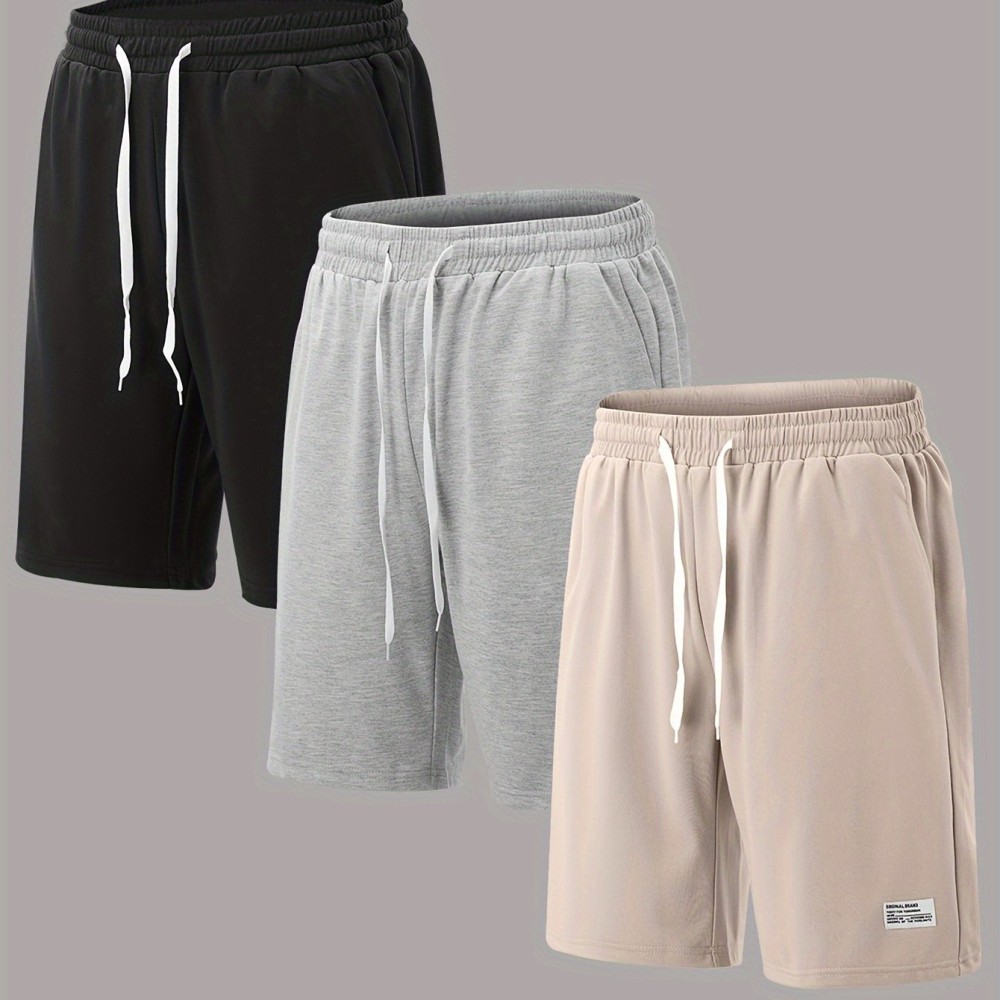 3pcs Classic Design Casual Cotton Slightly Stretch Drawstring Shorts, Men's Shorts For Summer - Image 13