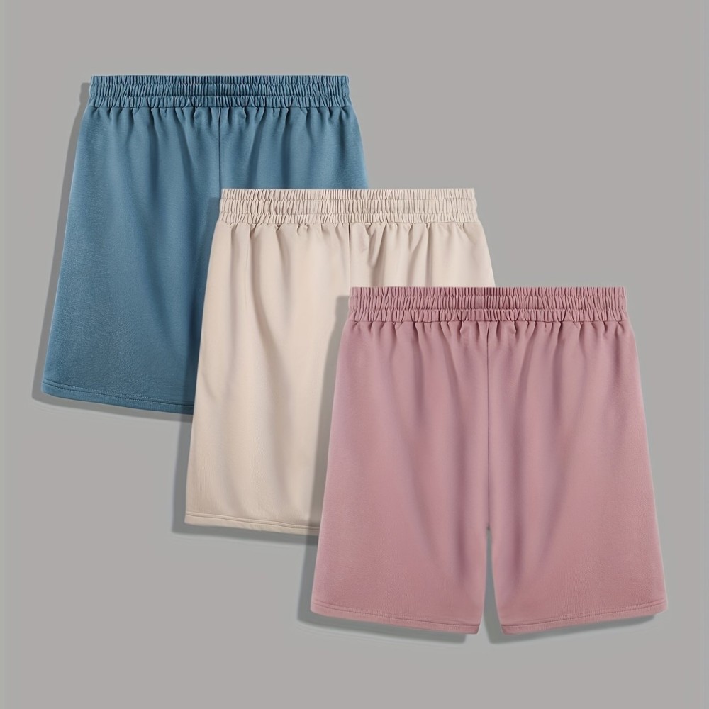 3pcs Classic Design Casual Cotton Slightly Stretch Drawstring Shorts, Men's Shorts For Summer - Image 7
