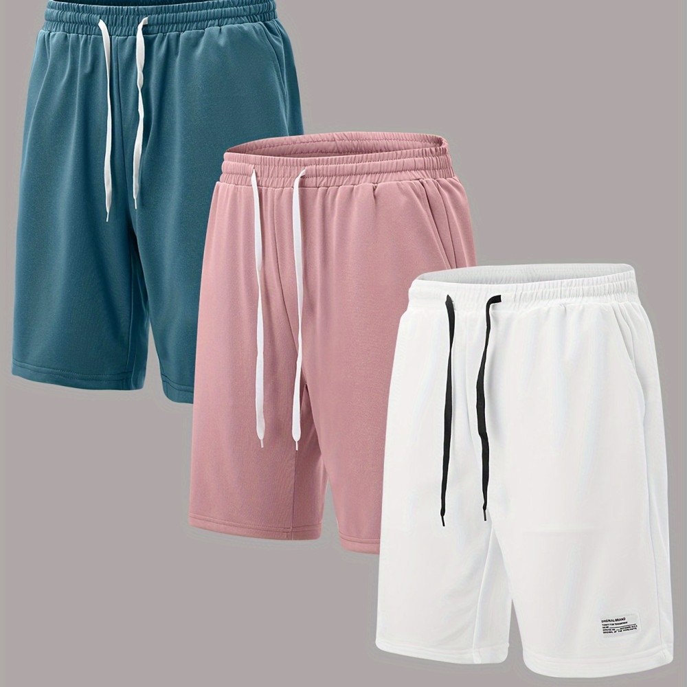 3pcs Classic Design Casual Cotton Slightly Stretch Drawstring Shorts, Men's Shorts For Summer - Image 9