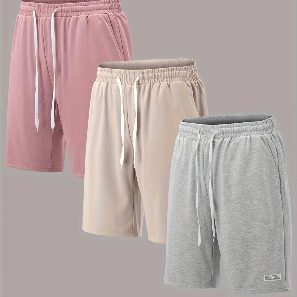 3pcs Classic Design Casual Cotton Slightly Stretch Drawstring Shorts, Men's Shorts For Summer - Image 10