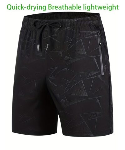 Men's Breathable Shorts With Pockets, Summer Rapid Dry Drawstring Sports Shorts For Running, Fitness, Training