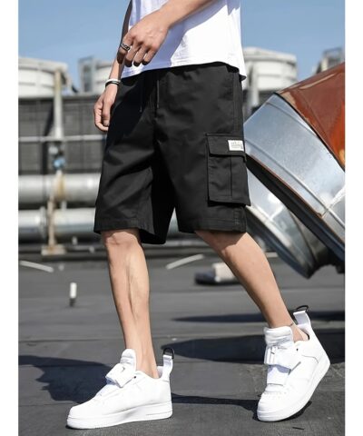 Men's Multi Pocket Cargo Shorts, Casual Waist Drawstring Cargo Shorts For Summer