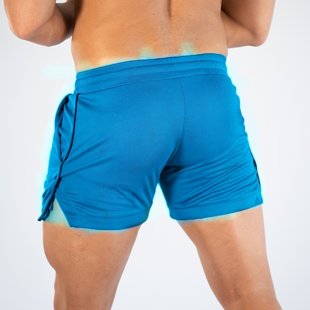 Quick Drying Comfy Shorts, Men's Casual Slightly Stretch Waist Drawstring Shorts For Summer Gym Workout Training - Image 9