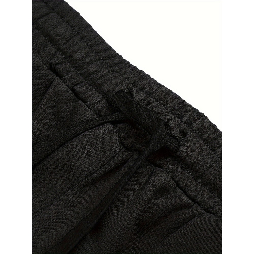 Men's Breathable Solid Shorts With Pockets, Summer Drawstring Elastic Waist Shorts For Running, Fitness, Training - Image 5