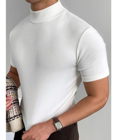 Men's High Neck Stretch Elegant T-shirt
