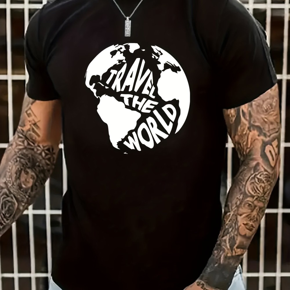 Ramen Lover Pattern Print Men's Comfy Slightly Stretch T-shirt, Graphic Tee Men's Summer Clothes, Men's Casual Outfits For Sports Fitness - Image 11