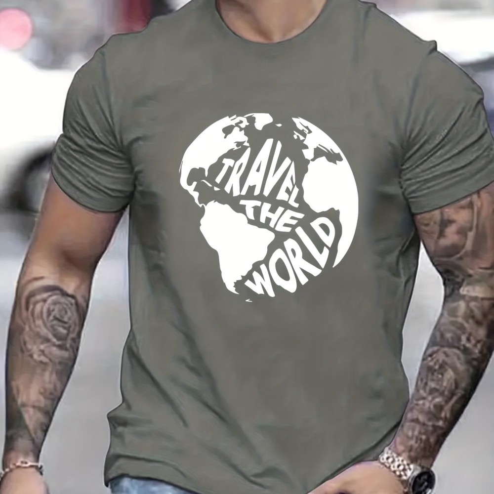 Ramen Lover Pattern Print Men's Comfy Slightly Stretch T-shirt, Graphic Tee Men's Summer Clothes, Men's Casual Outfits For Sports Fitness - Image 13