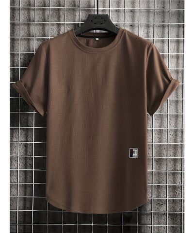 Solid Men's Casual Lightweight Short Sleeve Crew Neck Summer T-shirt
